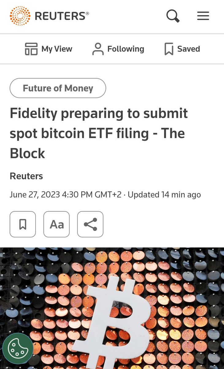 🚨🚨 Probably Nothing! World's second largest Asset Manager is filing for spot Bitcoin ETF! 🥳🚀📈

Fidelity with 4.5 Trillion AUM and 9.8 Trillion AUA 🫠😉
#bitcoin #BTC #crypto