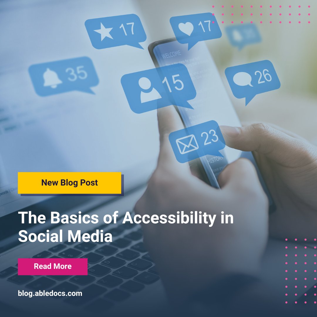 Looking for quick ways to make your social media content more accessible? Head over to our blog to get a recap on the basics of accessibility in social media.

Read the full blog: abledocs.com/en/the-basics-…

#SocialMedia #Accessibility #AccessibleContent #a11y