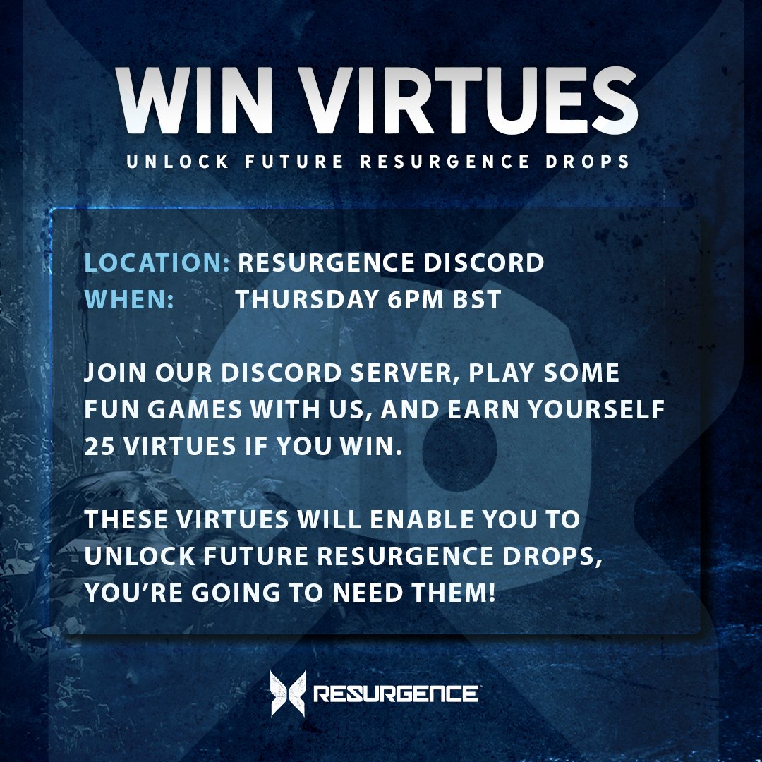 ResurgenceGame's tweet photo. WIN Airdrops of Virtues 🪂🪙

Join Faction games and win Virtues, these will give you the best chance at Survival in the world of Resurgence 📈

There are also Quests to earn more Virtues… 🤫 🔗👇

Join Discord to play and win! 🎮🪙 https://t.co/TW3UEmNef9