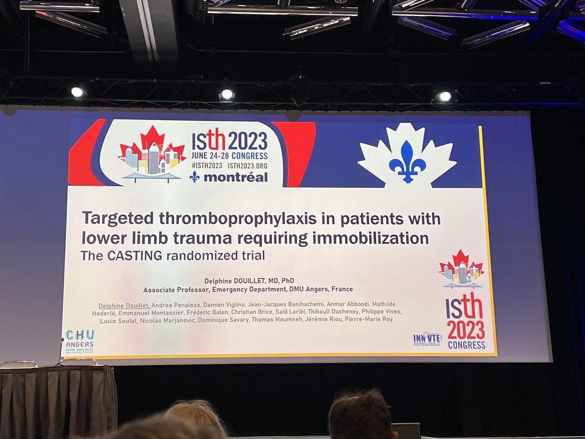 LanaCastellucci's tweet image. Late breaking abstract- use of the TRiP(cast) score to predict trauma patients at risk of VTE: CASTING study @INNOVTE1 #ISTH2023