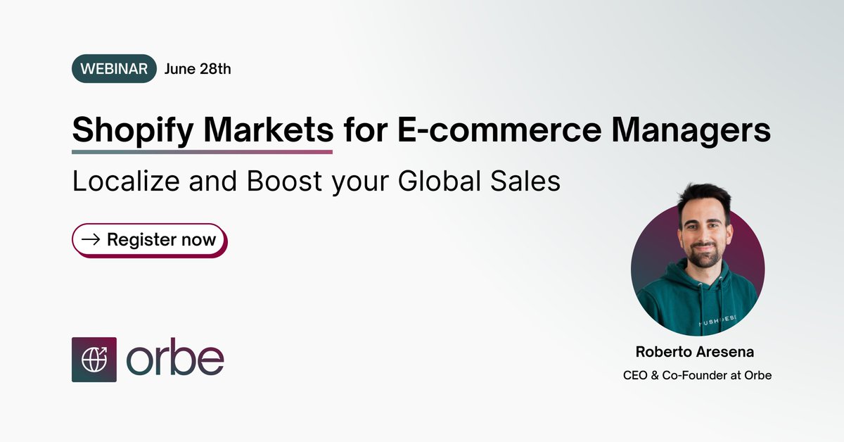smartrr_app's tweet photo. Don’t miss out on @mushdesk’s webinar tomorrow at 11 AM EST where @robertoaresena is diving into the world of @Shopify Markets &amp; sharing expert tips on boosting global sales📈🌍

Secure your spot below👇
https://t.co/WuodPdpHZI https://t.co/832szmj9NH