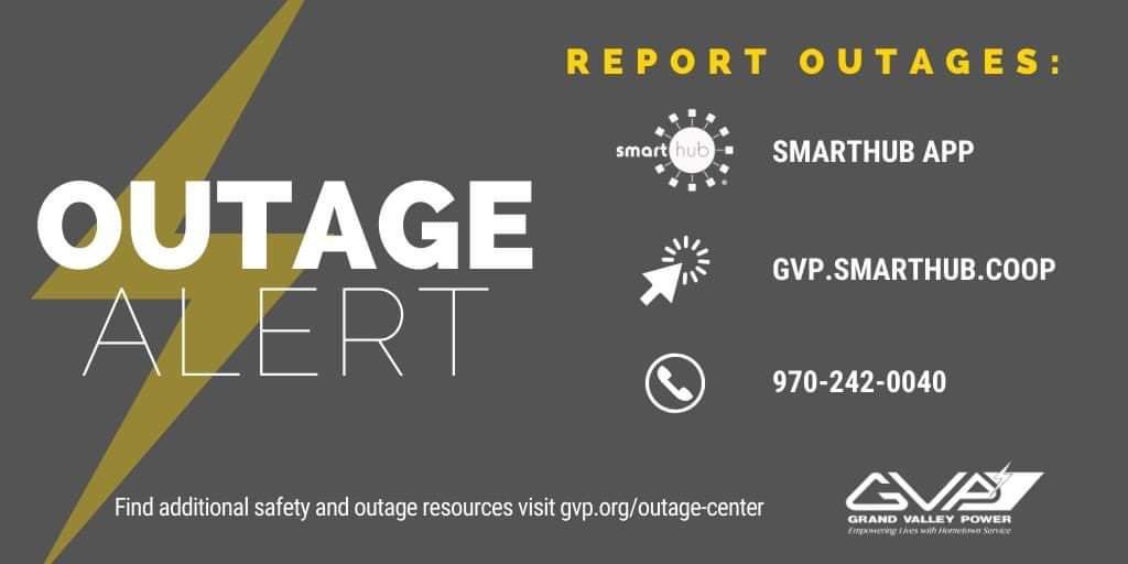 #Outage Update as of 6:30 p.m.: Power has been restored to all members. If you are still experiencing an outage, please report it using your SmartHub mobile app or call us at (970) 242-0040. Thank you for your patience this evening! 😊