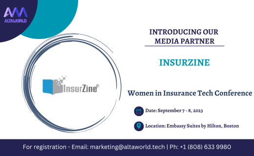 AltaWorld's tweet photo. WITC 2023

We are excited to announce @insurzine as the Media Partner for our Women in Insurance Tech Conference happening on 7 - 8 September 2023 at Embassy Suites by Hilton, Boston-USA.

#WITC2023 #digitaltransformation #insurtech #insuranceconference #insurance https://t.co/P3dXqC8HV4