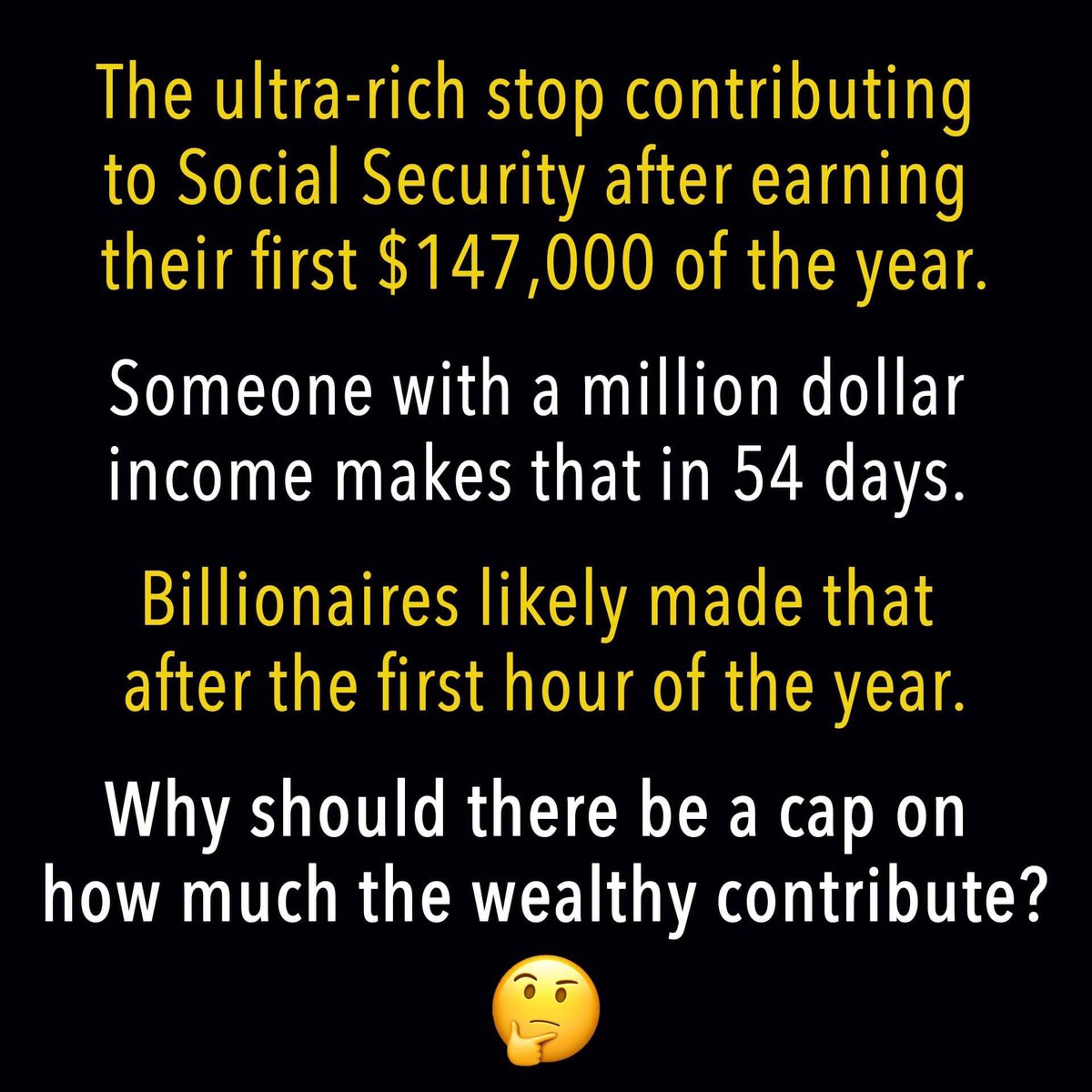 If we eliminate the taxation cap on earnings, social security would be forever solvent.