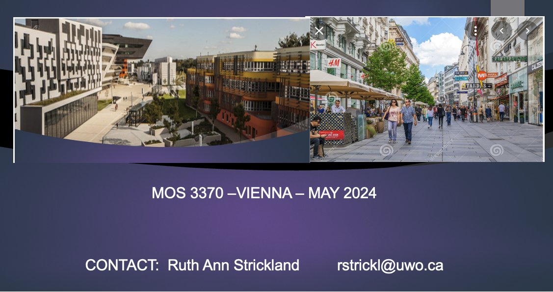 DAN Management Students!

Applications for the International Section of MOS 3370 – May 2024 in Vienna, Austria are now OPEN!

INTERESTED IN INFORMATION???

 Zoom info session: Wednesday, June 28 7:30 pm EST.

westernuniversity.zoom.us/j/92224450542

#WesternU #DANMOS #StudyAbroad