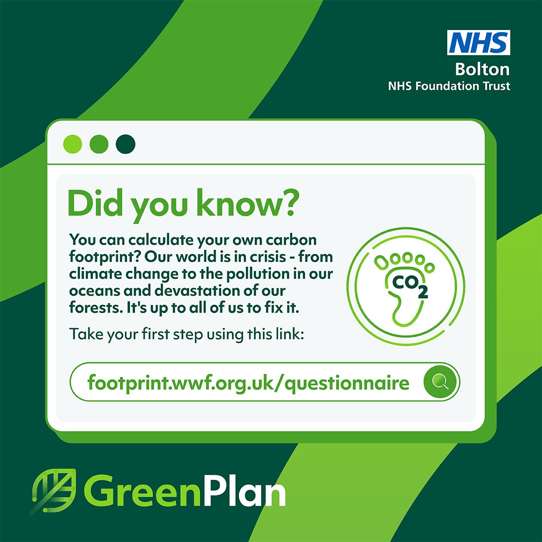 As a Trust we're committed to understanding how our energy use, travel, water, use of natural resources, waste, and carbon emissions impacts the environment.

For Sustainability Week, we're sharing how you can calculate your carbon footprint and see what changes you can make ⤵️