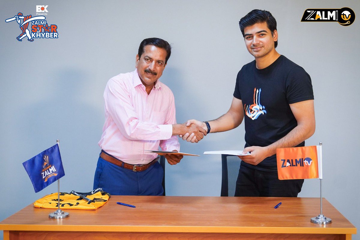 zalmitvlive's tweet photo. Zalmi TV and Fast Sports HD collaborates to broadcast ‘Zalmi TV Star of Khyber’ program presented by @TheBankofKhyber & @PeshawarZalmi.
Lahore, 19th June, 2023 – Zalmi TV and Fast Sports HD have signed an (MoU) to air on TV, the episodes of “Zalmi Star of Khyber.”
#ZalmiTV https://t.co/C4Y3Ys5MSh