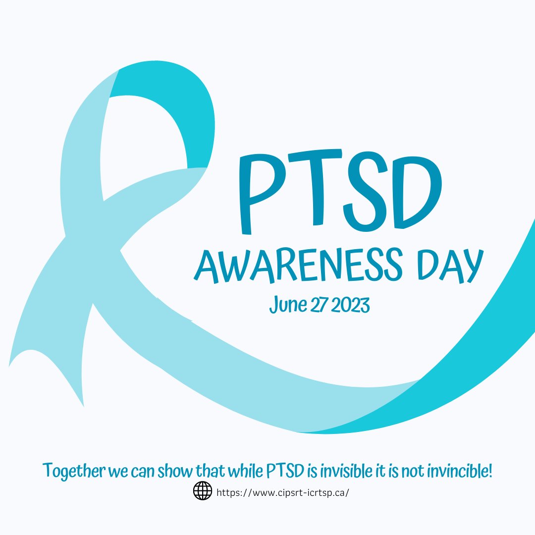 The teal ribbon is assigned as a symbol of PTSD awareness.

We encourage you to wear a teal shirt on June 27 to mark PTSD awareness and the anniversary of PTSD recognition as a mental health disorder.

#weartealchallenge #stigmaoutunderstandingin 
#ptsdawareness .