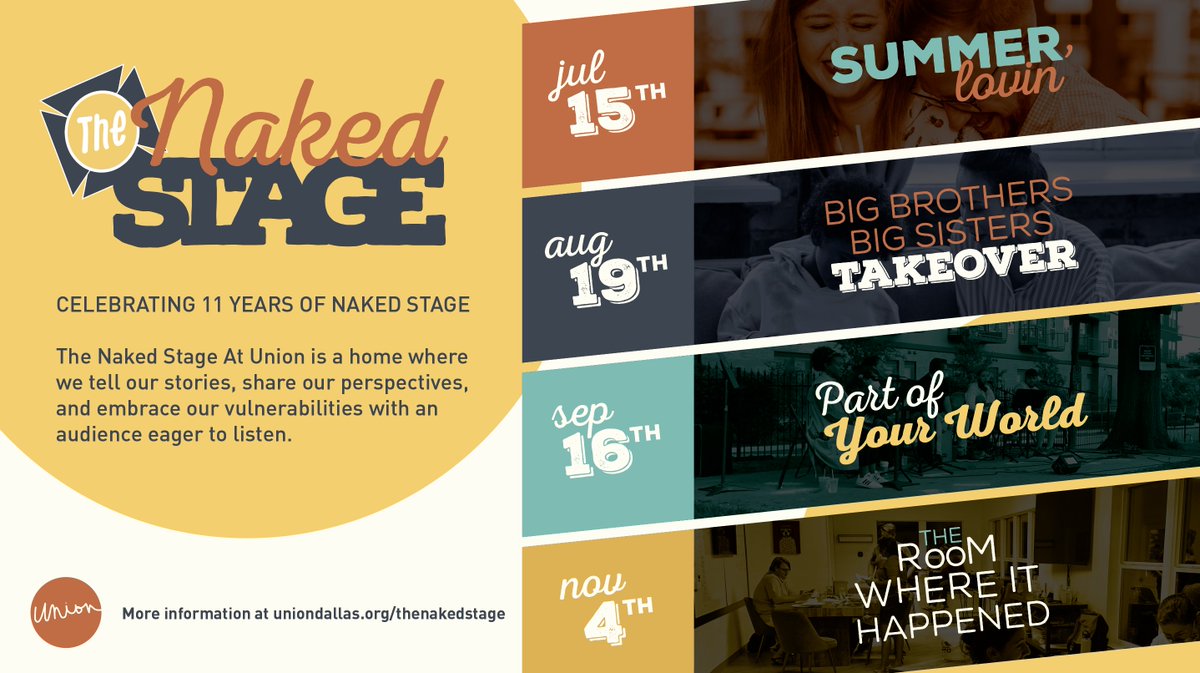 Uniondallas's tweet photo. Our first Naked Stage of the season was a success! Whether you attended, or you happened to miss it, we have four more exciting nights of storytelling this season. Want to share your story? Take a look at our checklist to see what you can do to prepare: https://t.co/KubAq0q7fg https://t.co/49r6JRKvl9