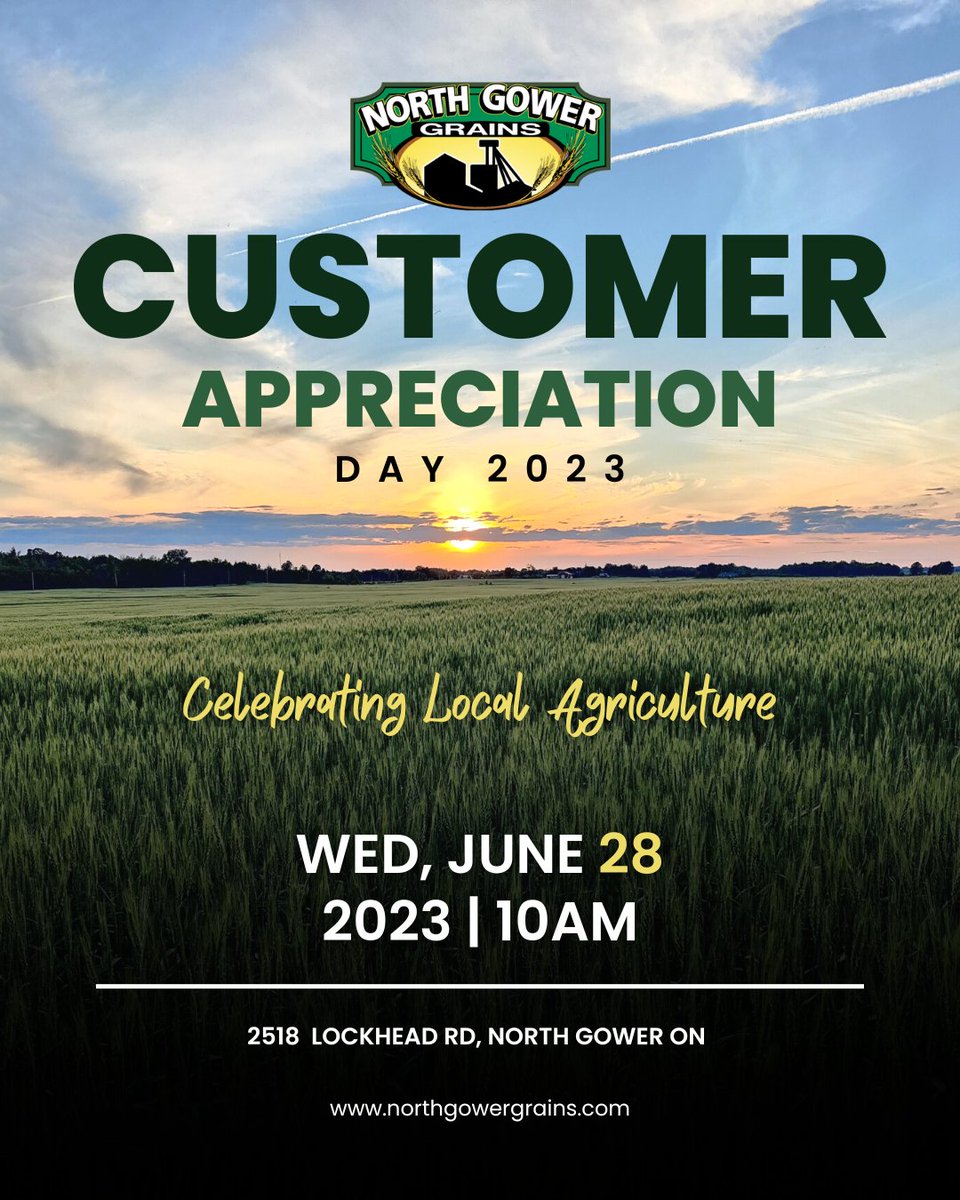 1 MORE SLEEP UNTIL CUSTOMER APPRECIATION DAY! 

Special parking for those that come on their antique tractor

What to look forward to;

- Tradeshow
- Market Update
- CCA Talk
- Ribs &amp; Pie
- Antique Tractors
- SPECIAL ONE DAY PRICING

See you all tomorrow, 10AM
#northgowergrains