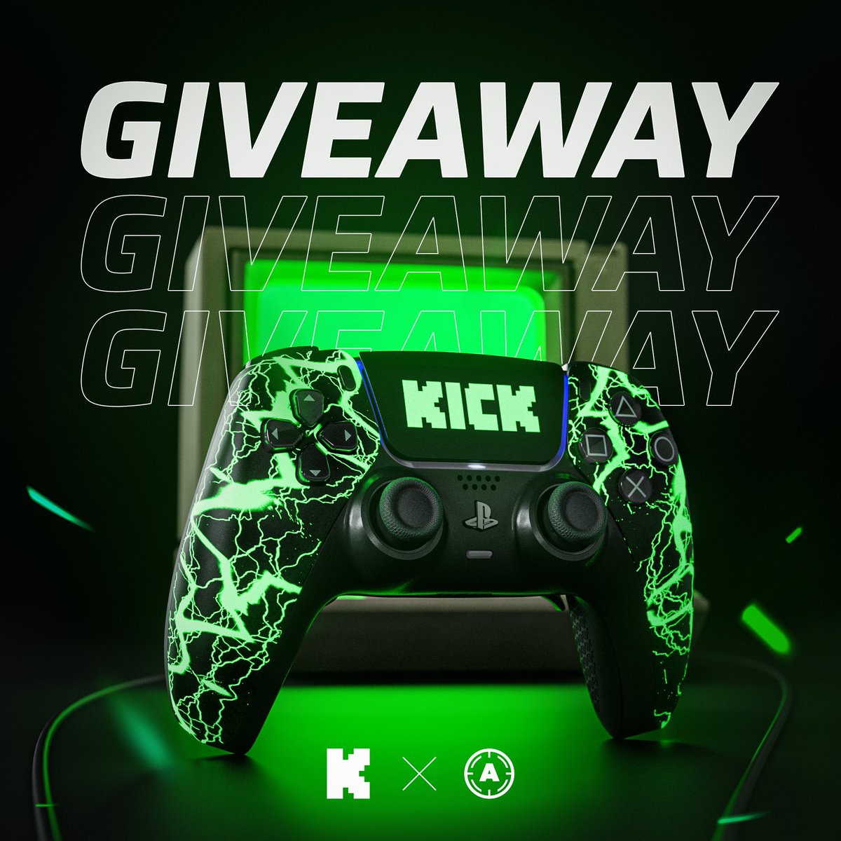 🔴AIMCONTROLLER x KICK GIVEAWAY🟢 Win this ONE of ONE ☢️Glow in the Dark☢️ AIM x KICK Collab Enter🗳️ 🟢 Follow @AimControllerss & @KickStreaming 💚 Like this post 🏷️ Tag a friend ♻️ Retweet One winner chosen 7/04 🎆