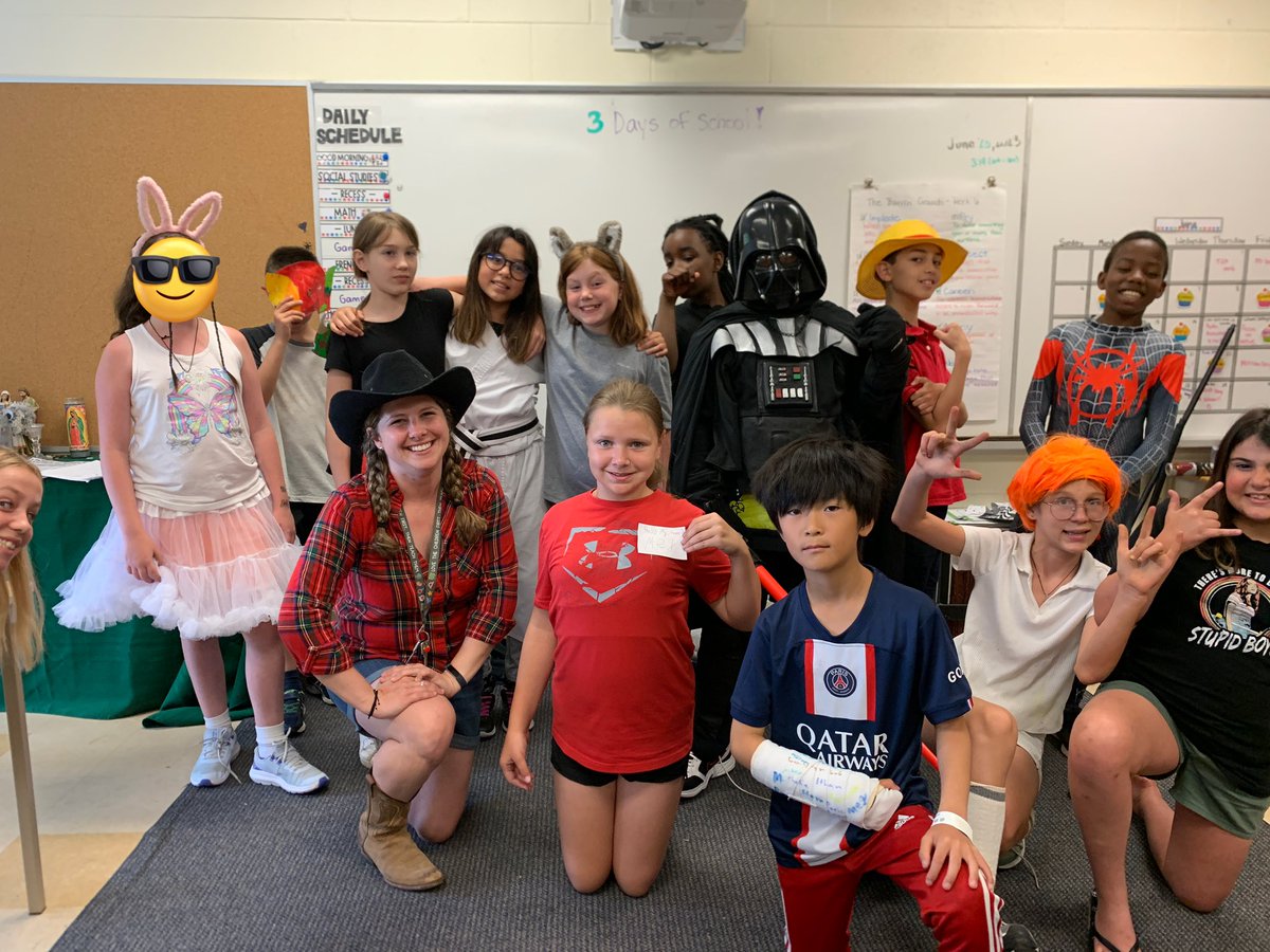 MsRunstedler's tweet photo. Costume day in room 134! 

Ninjas, and animals and characters, Oh My 🥳  

#wcdsbAWESOME @Lukes_Lightning https://t.co/pYrjCNzlLZ
