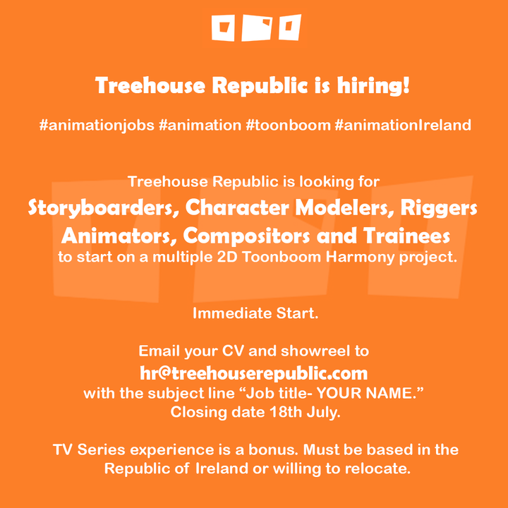 3houserepublic's tweet photo. We're Hiring! We have a series and a Christmas special to create and we are looking for a whole host of staff,  so send your work to hr@treehouserepublic.com with 'job title - your name' in the subject https://t.co/JaxWaRXFVN