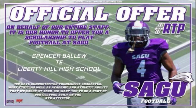 After an amazing football camp, and a great conversation with @anzaldua_corey , I am blessed to announce I have received my first offer to play football at Southwestern Assemblies of God University. #RTP24 @SAGU_Football @CoachGregEllis @LH_Panthers_FB @FlxAtx