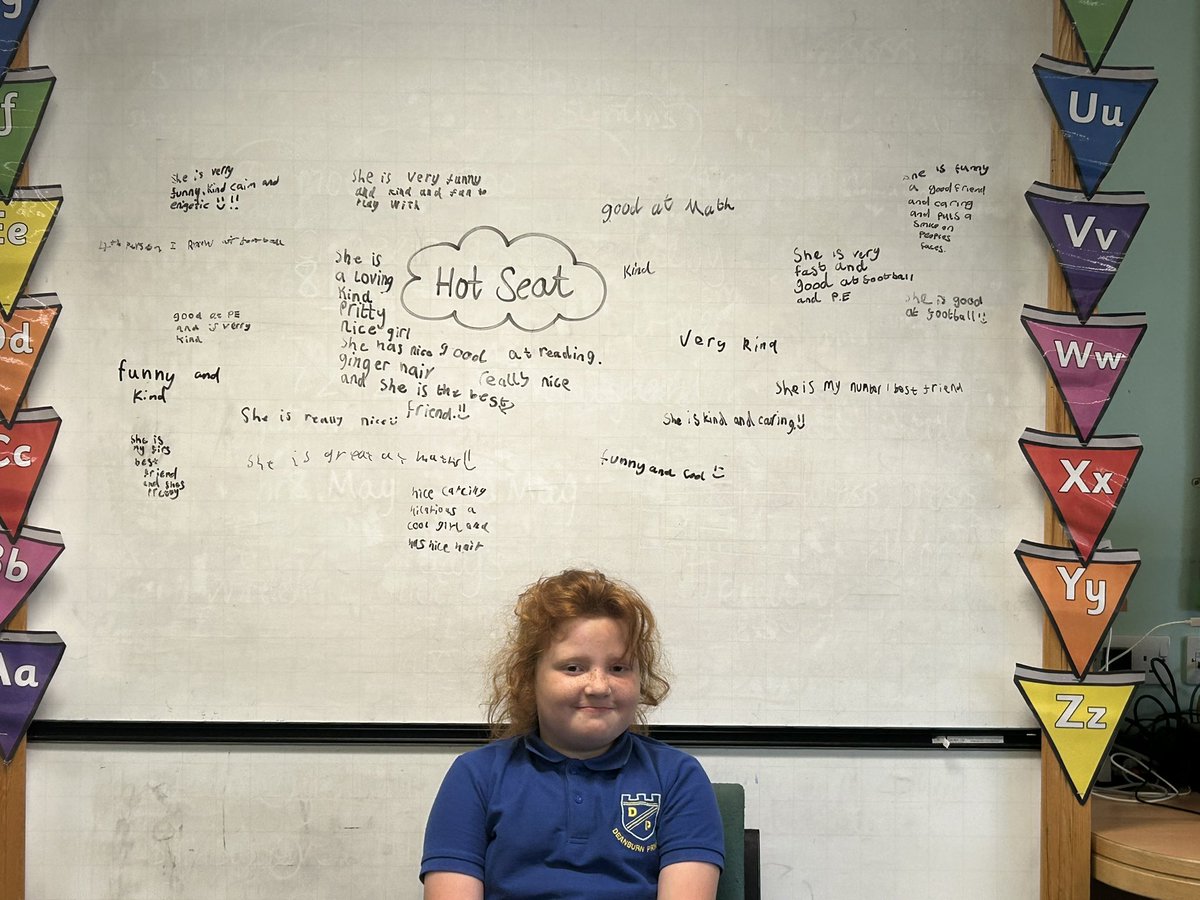 DeanburnPS_P7A's tweet photo. Our final #HotSeat 🔥 of the session was just lovely! #ClassCompliments #ChooseKind #PositiveVibes #Friendships #P5Team #P4Team 😊🥰 https://t.co/X0jSc8wktI