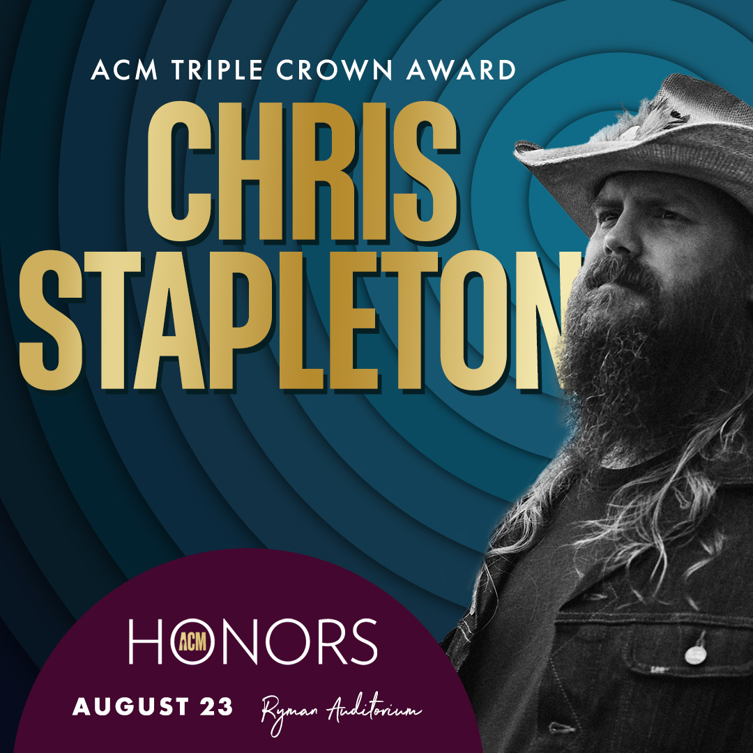 Congratulations to the incomparable @ChrisStapleton for capturing the coveted ACM Triple Crown Award by winning ACM New Male Artist, Male Artist of the Year, and Entertainer of the Year 🏆#ACMhonors