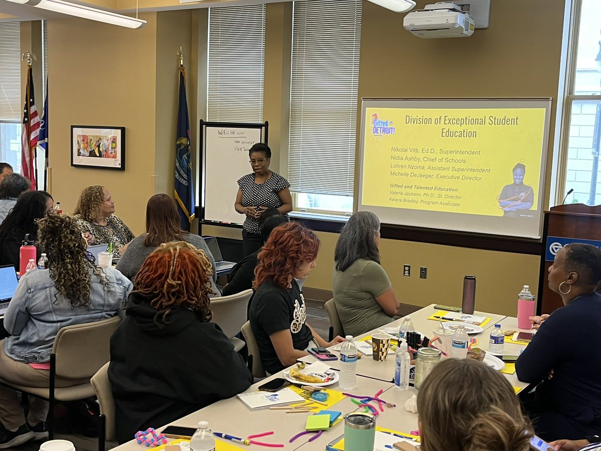 <a href="/Detroitk12/">DPSCommunityDistrict</a> ‘s Office of ESE-Matter of Equity 2.0 Summer Institute launched! 60+ staff present absorbing best practices in #Gifted Ed &amp; equity for underrepresented youth in #Detroit. Our expert lineup rivals any National Conference. Funded by <a href="/usdoegov/">US Dept Of Education</a> Javits grant #GiftedDETROIT