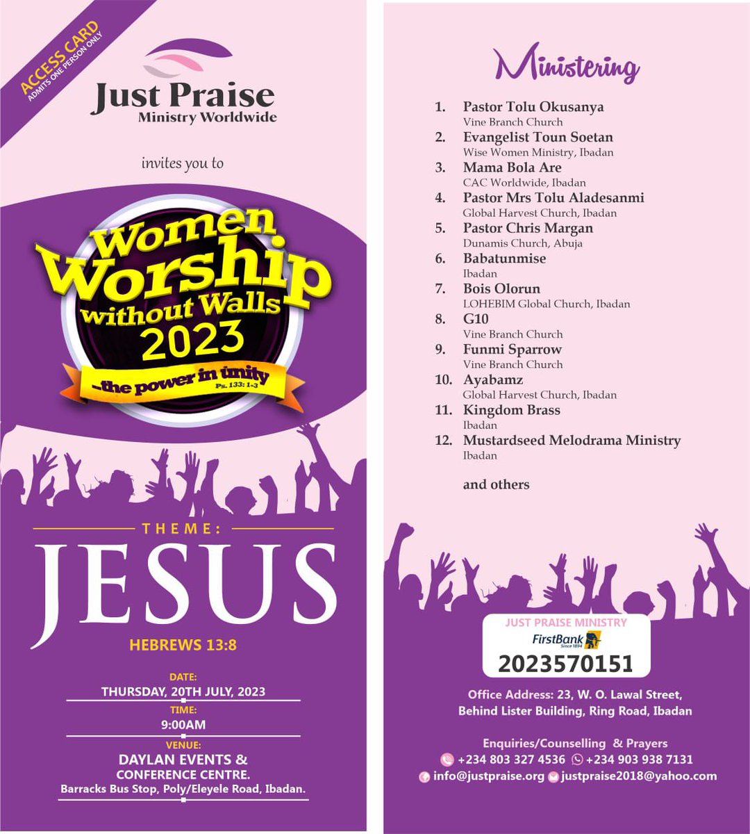 Justpraise_Min's tweet photo. Yayyy 🔥🔥🔥...... Guess what's happening on the 20th of July, 2023, in the city of Ibadan 💃💃💃💃 https://t.co/sEidf0hlmf