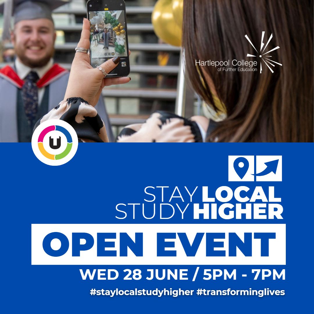 hartlepoolfe's tweet photo. Join us on TOMORROW!! (Wed June 28th) from 5pm to 7pm for our #StayLocalStudyHigher Open Event and discover the wide range of
@hcfehighered
programmes from Level 4 to Level 7 and begin your journey of transformation. More info >>
https://t.co/7M4kyPkFvD…
#TransformingLives https://t.co/RlWBStel1W