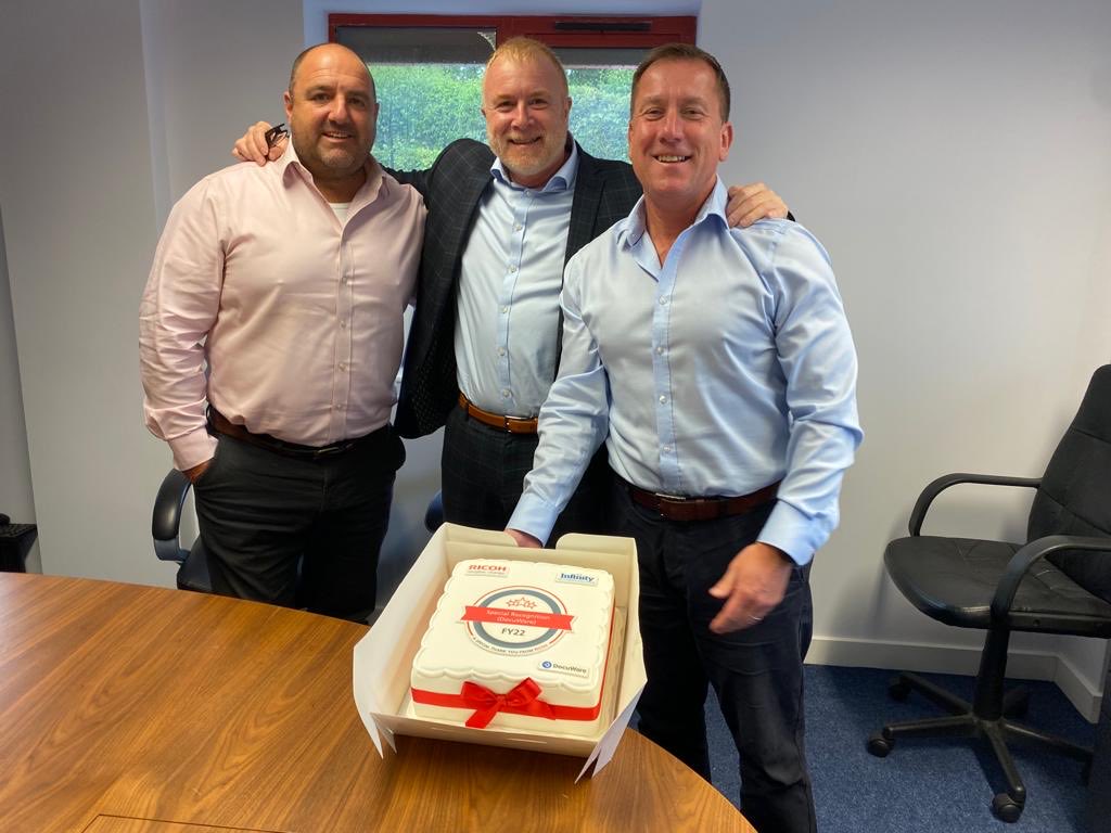Thanks to ⁦@SimonOakerbee⁩ of ⁦@RicohUK⁩ for visiting earlier and dropping off a special cake to celebrate another good year of ⁦@DocuWare⁩ sales