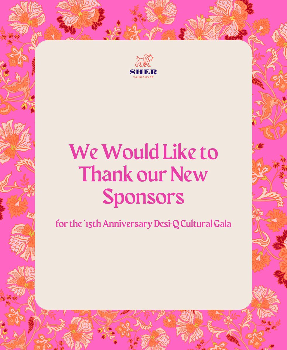 sherpridecanada's tweet photo. We are so excited to have these additional new sponsors for the Desi Q gala- Sher Vancouver’s 15th anniversary celebration!🫶🏽
Thank you so much for your generosity.🙏🏽❤️
@riteshmatlani @isaffcanada @sunbeltrentalsac
#shervancouver #may18floraldesign #sunbeltrentalsofcanada #isaff https://t.co/XAxGQ9eZbV