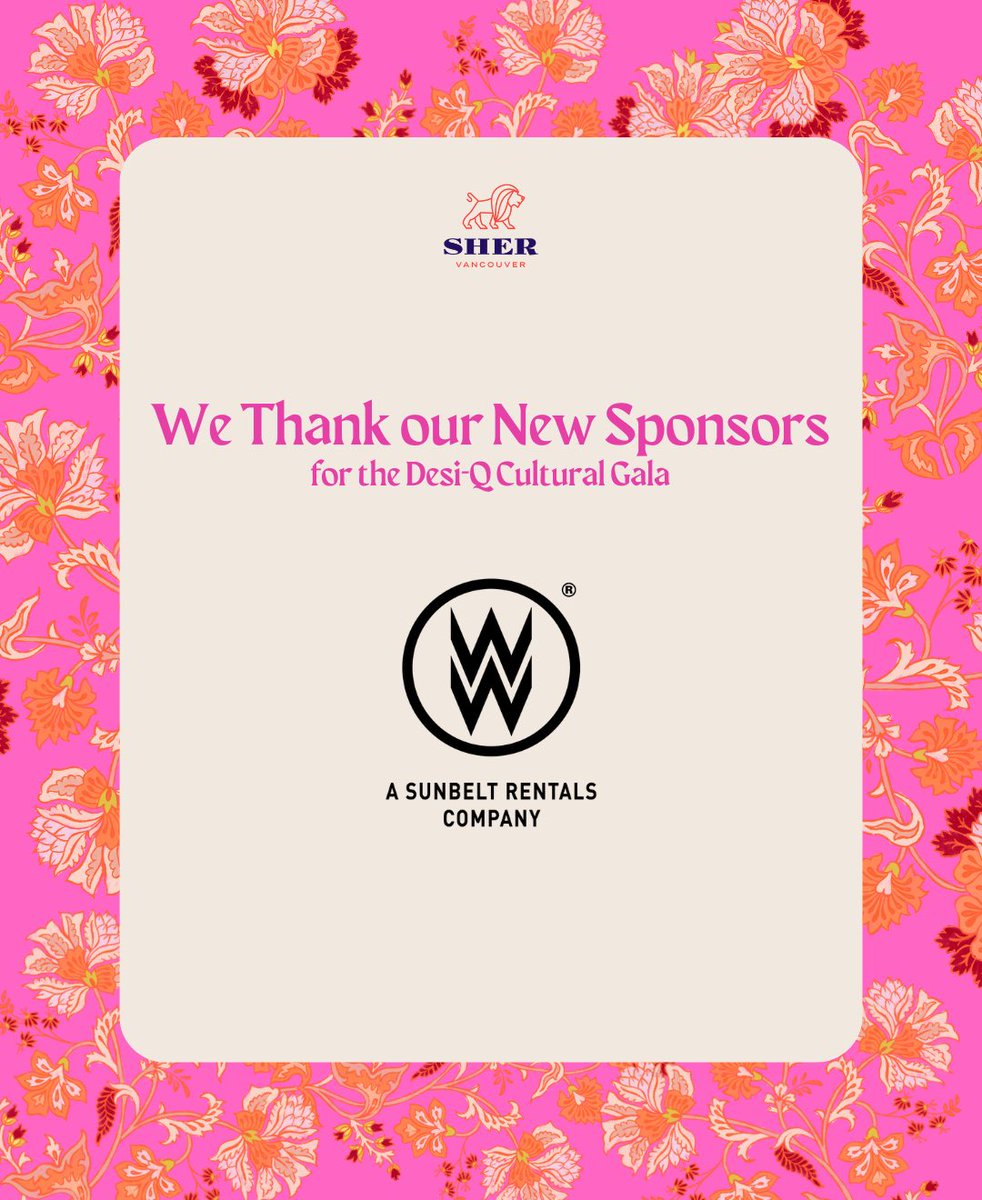sherpridecanada's tweet photo. We are so excited to have these additional new sponsors for the Desi Q gala- Sher Vancouver’s 15th anniversary celebration!🫶🏽
Thank you so much for your generosity.🙏🏽❤️
@riteshmatlani @isaffcanada @sunbeltrentalsac
#shervancouver #may18floraldesign #sunbeltrentalsofcanada #isaff https://t.co/XAxGQ9eZbV