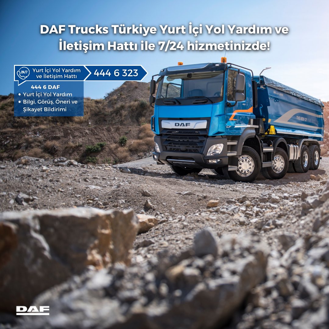 DAF_TURKEY's tweet photo. DAF Trucks Türkiye Yurt İçi Yol Yardım ve İletişim Hattı ile 7/24 hizmetinizde!
444 6 DAF / 444 6 323
#prouddaf #daf #daftrucksturkey #daftrucks #dafdriver https://t.co/HJ38il0mrG