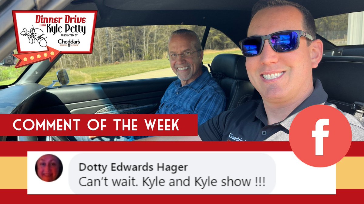 dinnerdrivekp's tweet image. You know these two Kyle's are going to bring the entertainment on the Season 3 premiere of Dinner Drive, presented by @cheddarskitchen! 😜

Tune in TOMORROW, June 29 at 10/9c PM on @circleallaccess to see what fun @kylepetty and @kylebusch get into together! #CommentOfTheWeek