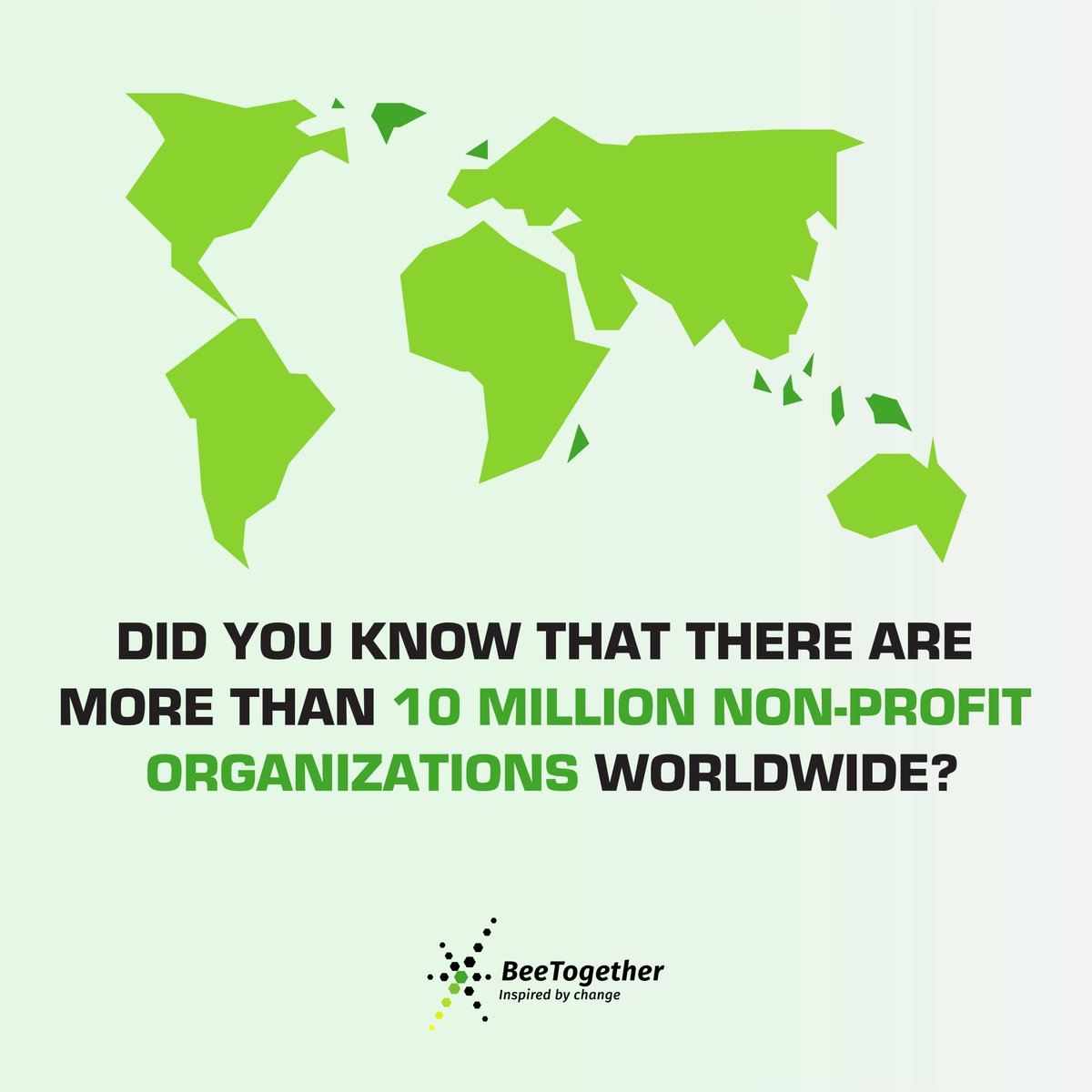 beetogether_org's tweet photo. Did you know that there are more than 10 million non-profit organizations worldwide? From education and healthcare to environmental conservation and social justice.

#UNGoals #socialgood
#BeeTogetherOrg #charitywork
#Educationmatters #NEARisNOW
#didyouknowfacts https://t.co/fynp2HwbCS