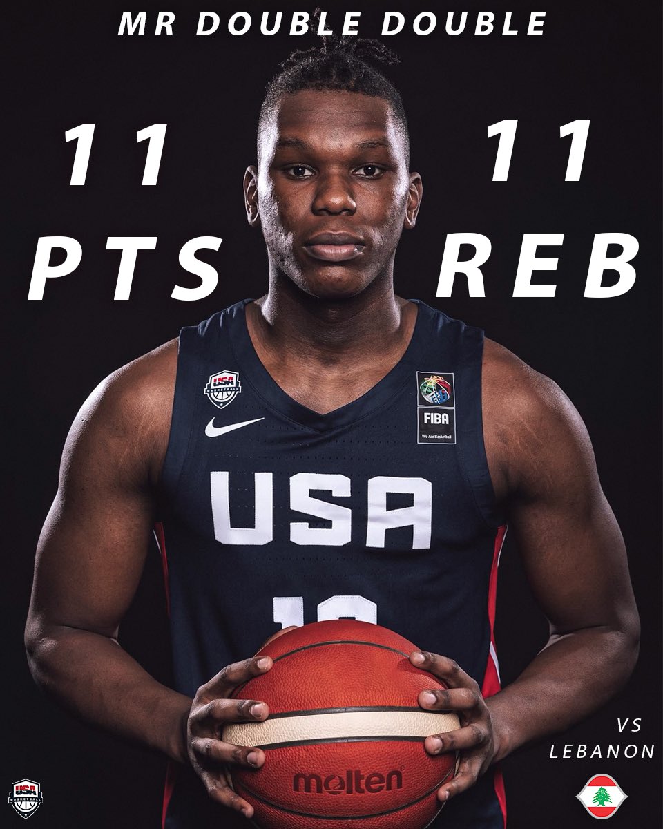 league_rise's tweet photo. Mr. Double Double Ven Allen (@LubinVen ) had a great game for @usabasketball vs Lebanon! He ended with 11 points, 11 Rebounds, 2 assists, and 1 block. They move on to the playoffs tomorrow! Make sure to tune in. https://t.co/xpcCWjad8E