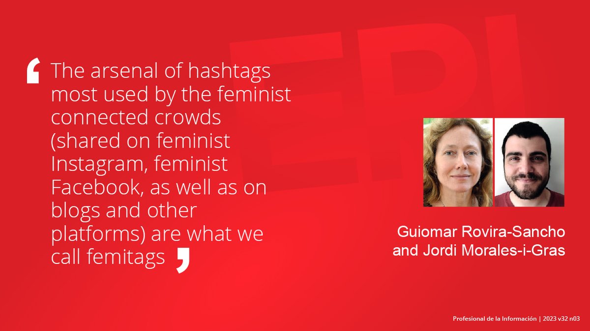 SCImagoEPI's tweet photo. Femitags in the networks and in the streets: 50 hashtags for feminist activism in Latin America. By Guiomar Rovira-Sancho and Jordi Morales-i-Gras
▶️ https://t.co/Y01jkBxBoW
#Hashtags #Feminism #Onlineactivism #Networkactivism #Cyberactivism https://t.co/QzLfmzQnID