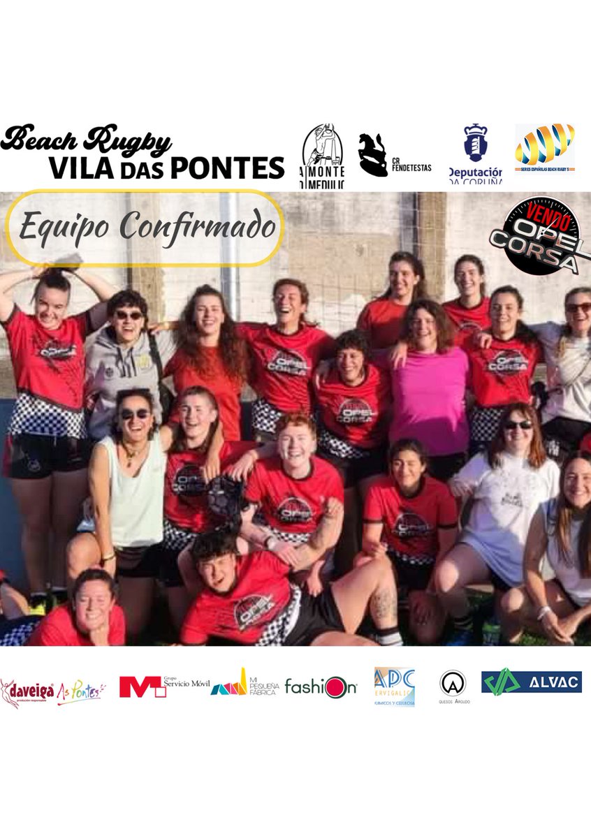 Rugby5De's tweet photo. EQUIPOS CONFIRMADOS
Categoría Masculina :
@vacceosélite
Categoría Femenina :
@vendoopelcorsA
@SE_RugbyPlaya_5 @alvac @mipequeñafabrica @sandiafashion
#QuesosArgudo @MacronStore @Depucoruna @fendetestasrugb @Rugby_femenino
#rugby #beachrugby #rugbyplaya #aspontes https://t.co/9TwgSCD6JF