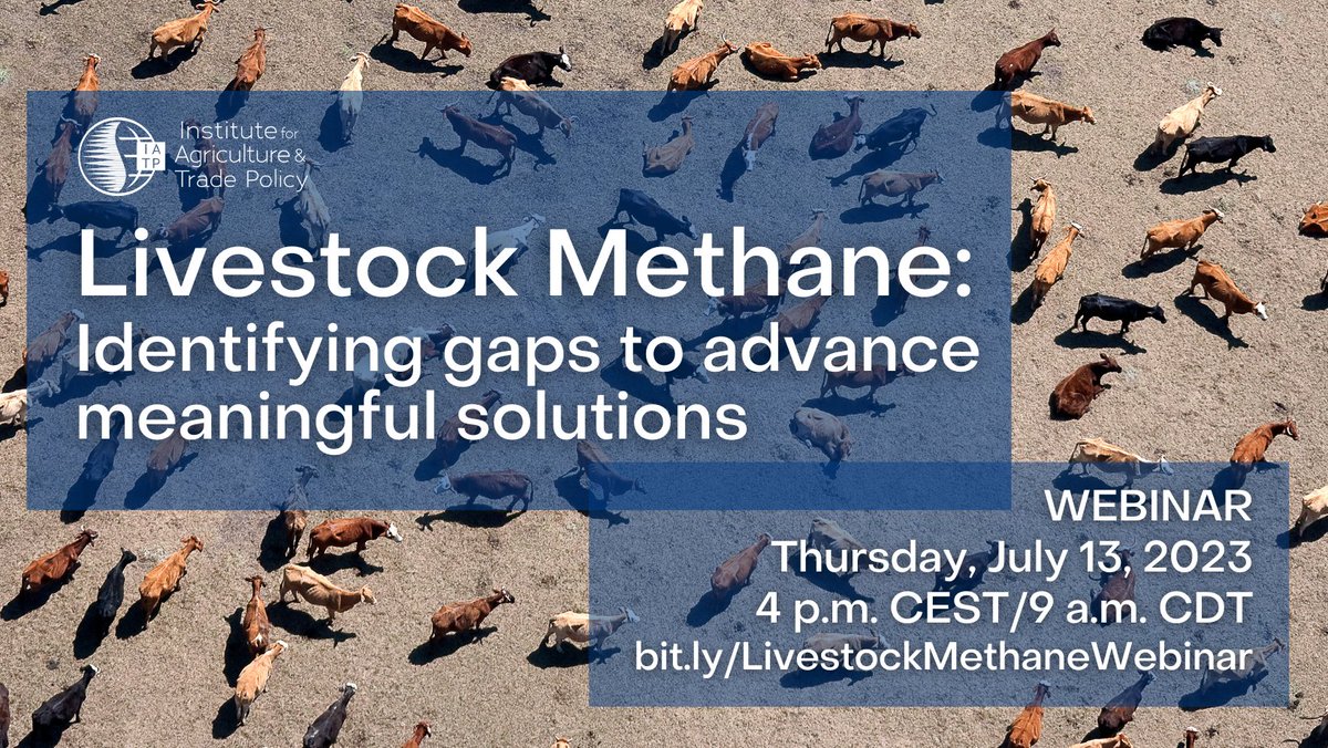 📢Just announced! Join us July 13 for a webinar featuring expert perspectives on how to meet the challenge of cutting global livestock methane emissions while holistically addressing social &amp; environmental impacts. Learn more &amp; and register here:
iatp.org/event/livestoc…