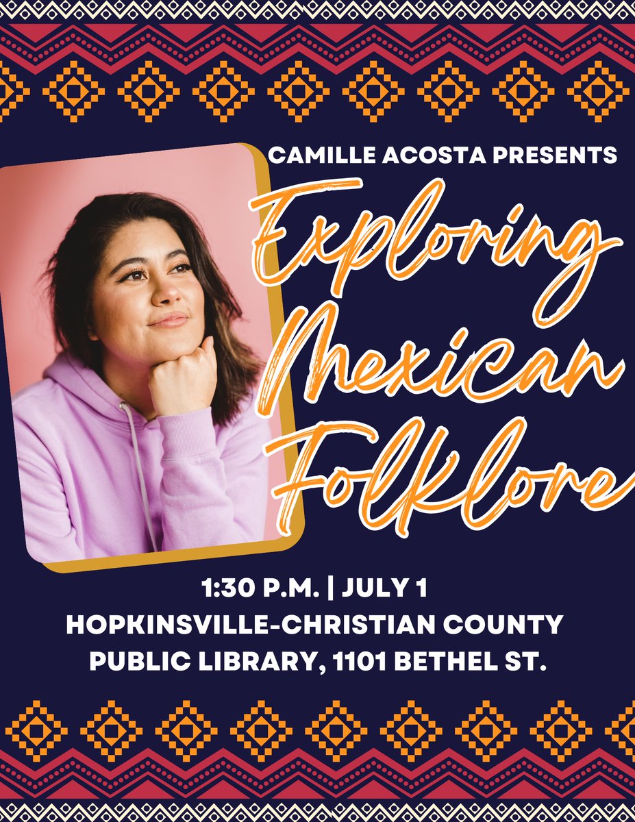 This Saturday July 1st, Kentucky Folklife Program's Camille Acosta will be hosting a discussion at the Hopkinsville-Christian County Public Library on the power, importance, and necessity of monster-lore in the Latinx community. See you there! 👻

#wkupcal #latinxpride
