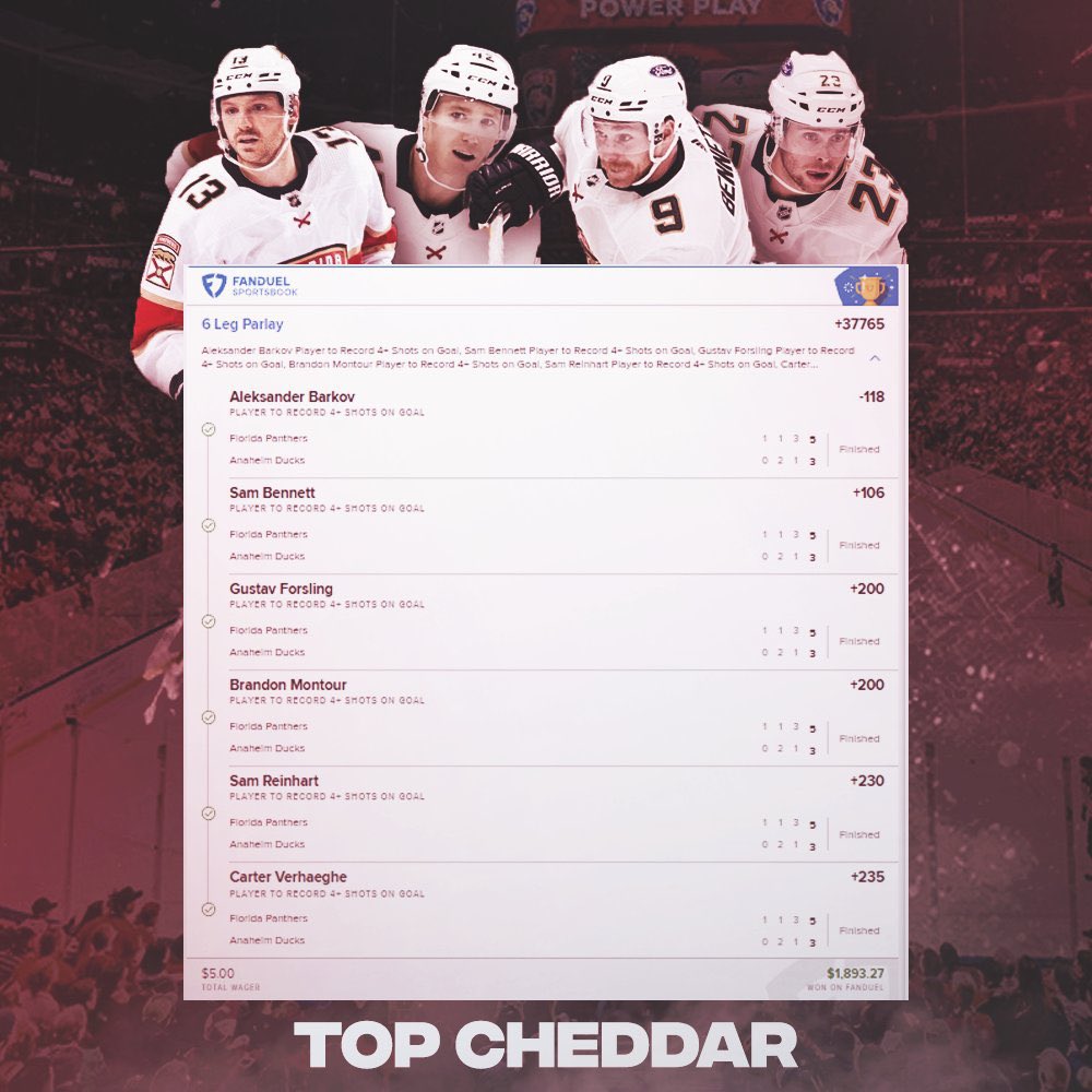 Chedzz's tweet photo. FINAL NHL 22/23 SZN Recap: THANK YOU ❤️

Finished the NHL season +320u, which is ABSURD. We cashed countless numbers of lottos (tickets below in reply) 

As a Thank you, I will be giving away $750 ($75 to 10 people) who RTs this post and follows me. 

#NHLPicks #GamblingTwitter https://t.co/soySrhGF72