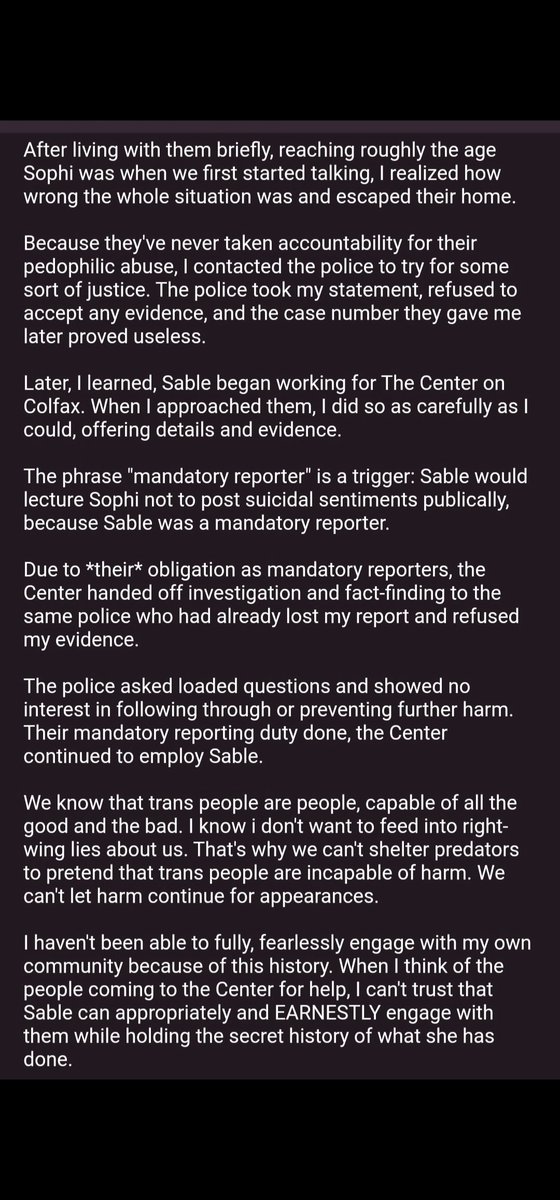 scaredlittlebug's tweet photo. From the #PrideIsAProtest rally in opposition to the Center on Colfax's Denver Pridefest. Understand that this isn't to demonize trans people, but to express that we ARE people. We are being represented and served by Sable Schultz, who has done such harm to trans people https://t.co/5er2EMl4Cs