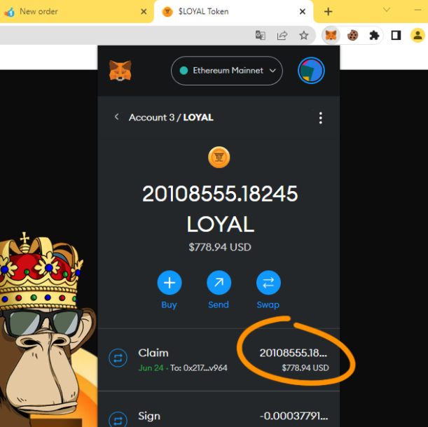 mg i just claimed $778 from the $LOYAL airdrop? 👇
Check if you are eligible to claim:
🔗 loyaltydao.io 🎁

#Ethereum $ben $SHIB $MANA #usdt #NFTs #100x #ben $PEPE $PSYOP $hex $link #DOGE #SEC #kucoin #Floki #Blockchain #HEX $BEN #airdrops #PEPE $xrp $pepe
