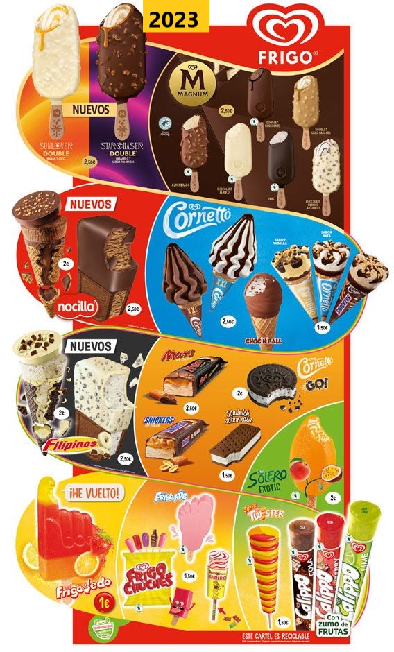 La inflación explicada a través de las cartas de helados:
De un Calippo que costaba en 1984 unas 45 pesetas (0,27 euros) a la actualidad que cuesta unos 1,80 euros.
#Inflación #Economía