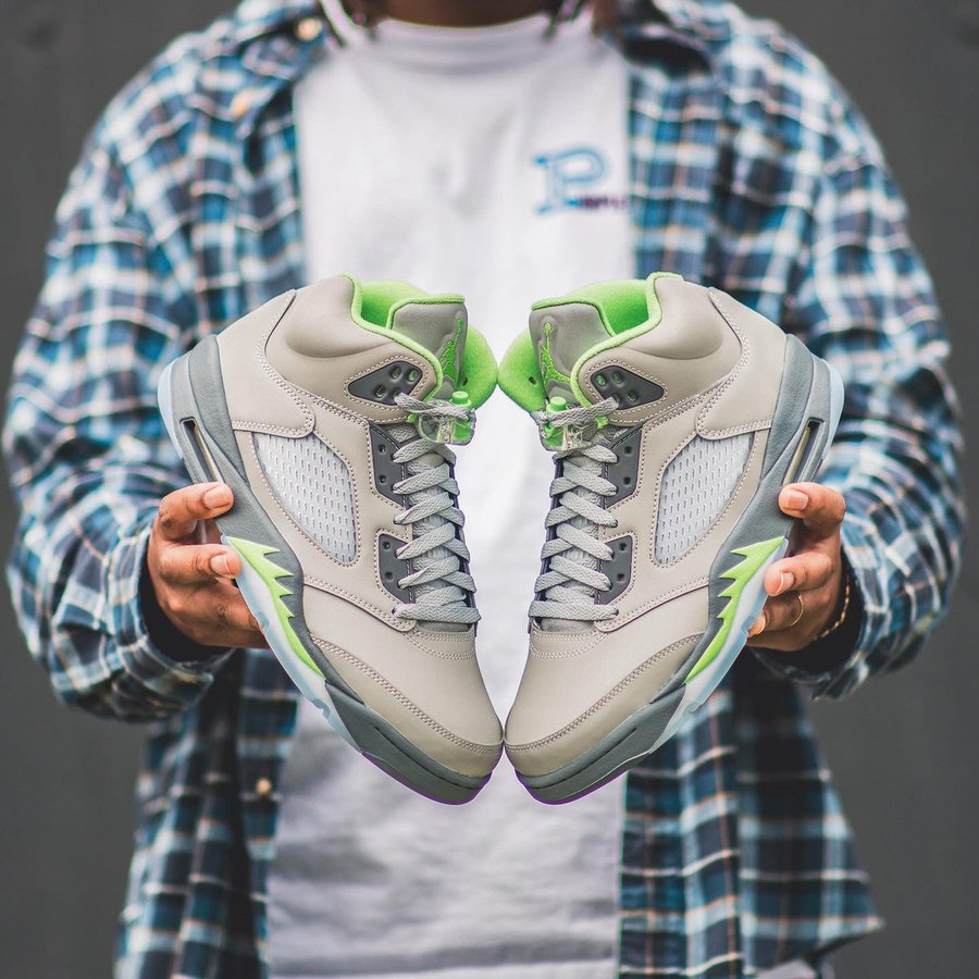 retro 5 green bean outfit