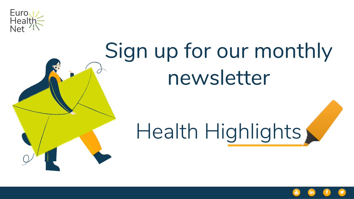📰Out now!

This month's newsletter covers:
➡️@eu_health & @EU_Commission's Communication on #MentalHealth
➡️Health priorities of 🇪🇸 EU Presidency - @eu2023es
➡️Our seminar - takeaways, report & recording
➡️EuroHealthNet at @EUgreenweek

Read & subscribe👉buff.ly/46B2LOW
