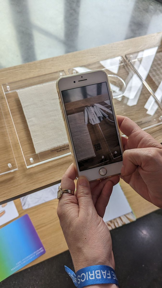 Join our Consumer Experience team as they experiment with Augmented Reality, a cutting edge method of material experience. We are in Space 1, come and say hi! #MaterialsRevolution #FutureFabricsExpo