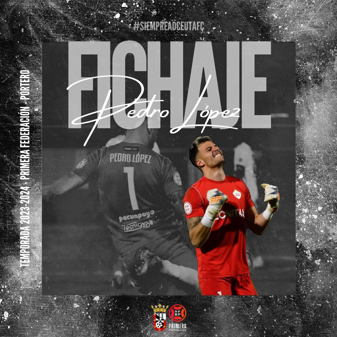 OFICIAL | 📣

FICHAJE 🖋 Pedro López🧤

Pedro López, procedente de la UD Sanse, nuevo portero de la AD Ceuta FC para la temporada 23-24 🔒 

El guardameta emeritense, nuevo cerrojo para la portería de la AD Ceuta FC 🚫🥅

🔗 adceutafc.com/pedro-lopez-nu…
¡Bienvenido a tu nueva casa!🏠