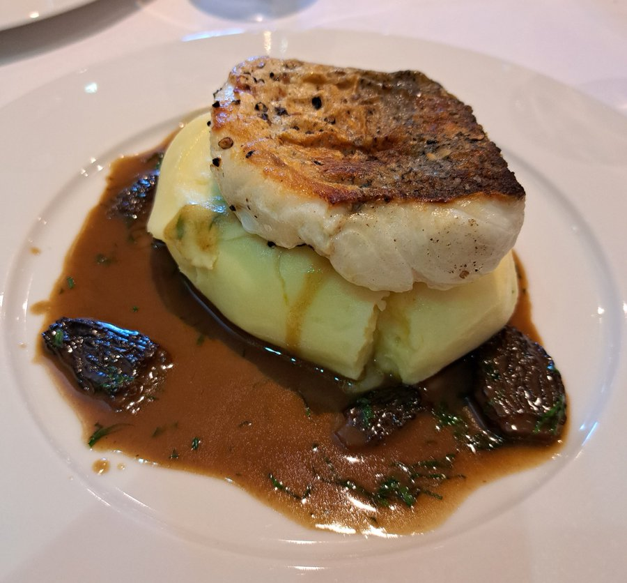My Restaurant of the Day: The Seafood Restaurant #Padstow #Cornwall Fillet of Hake with spring onion mash and a morel mushroom sauce @Rick_Stein @Jill_Stein @RickSteinRest #food #drink #reviews