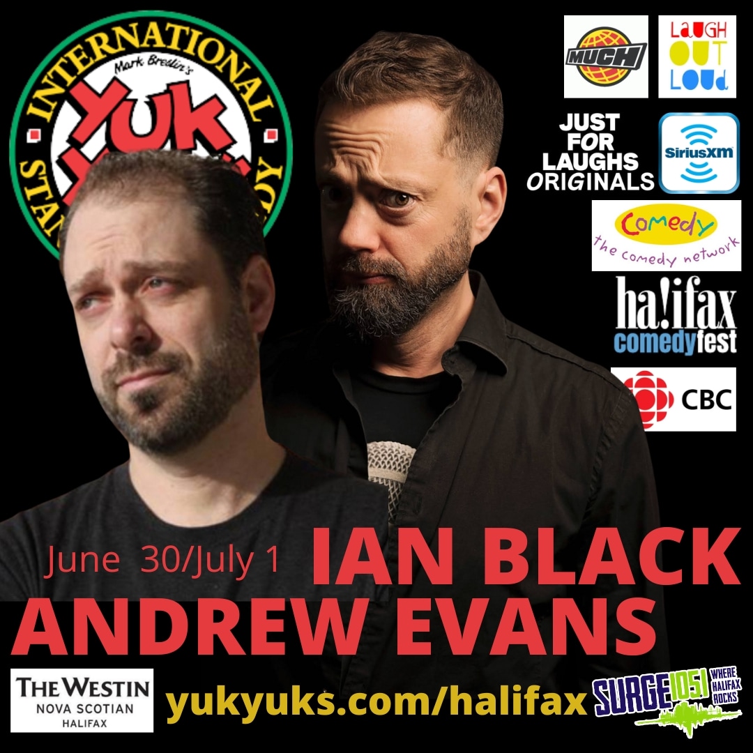 HalifaxYukYuks's tweet photo. Woot! Double headliner weekend! Andrew Evans and  @blackeyecomedy with @crobertson and @kjhickeylol 

@yukyuks @EconomyShoeShop 
https://t.co/9Fyi6MGpYg for tix! https://t.co/kOc5jyyyaA