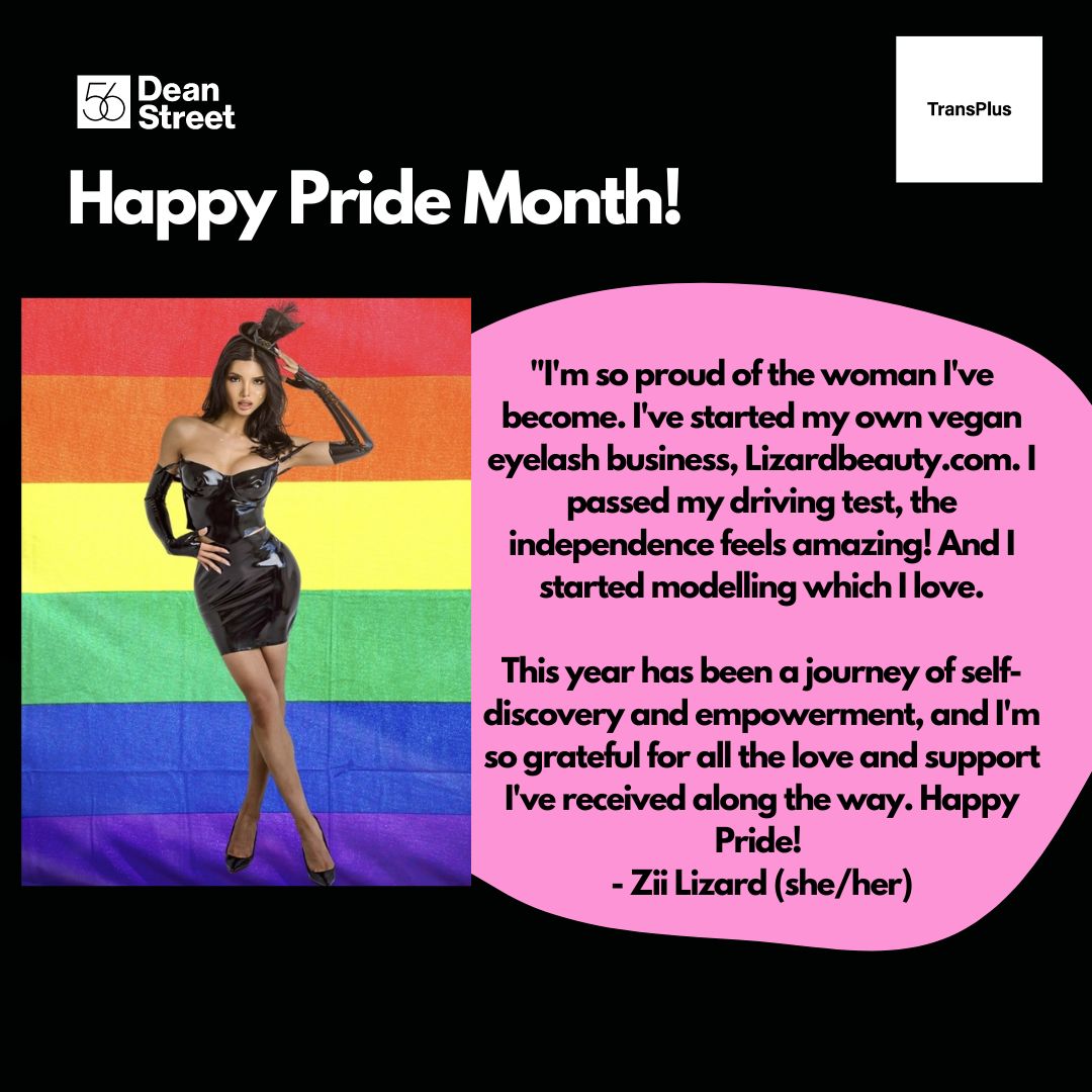 To celebrate pride Month, we want to recognise the achievements of our service users and share what they take pride in.   

Thank you to @ZiiLizardBeauty for sharing what makes her feel proud.  
#pride #transpride #lgbtqpride #transplus