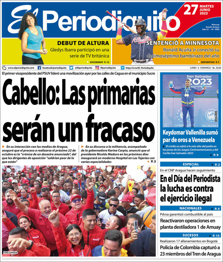 #27Jun #PrensaNacional
Portada del diario <a href="/Elperiodiquito/">El Periodiquito</a>