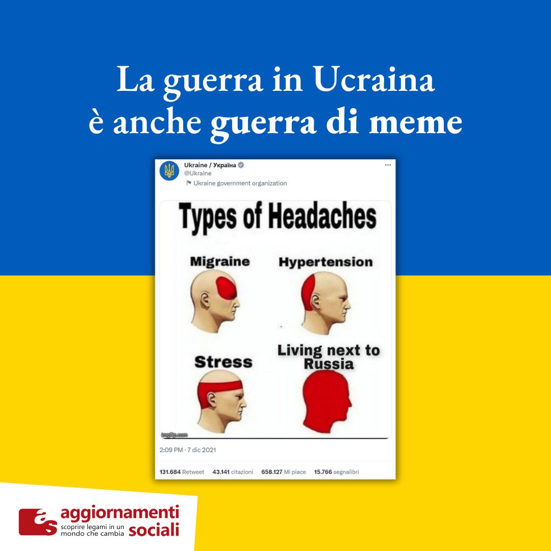 aggsoc's tweet photo. I #meme sono uno dei modi in cui i fatti della nostra società vengono raccontati e commentati, ma solo recentemente si è iniziato a prenderli sul serio.

Quale ruolo hanno nella guerra in #Ucraina? E nelle nostre democrazie?

L'articolo di @braccialer: https://t.co/EMp4dZqz2O https://t.co/hSEQFNyBTX