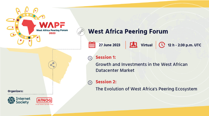 AfPIF's tweet image. Join us today, June 27 from 12pm to 2:30pm UTC, for the West Africa Peering Forum, sponsored by @Paix @teamcymru and @wolcomm, organized in partnership with @AfNOGWorkshops. Register to participate: tinyurl.com/395ctt3z
#peering #ixp #IpeerinAfrica