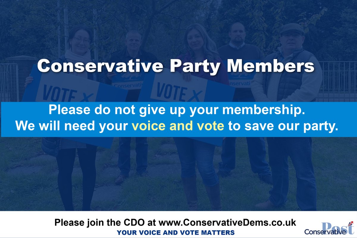 Conservative Post (@ConsPost) on Twitter photo 2023-06-27 11:30:09 Conservative Party Members. We will need your voice and vote. Please do not leave the party. 🇬🇧 #Conservatives Conservative Party Members. We will need your voice and vote. Please do not leave the party. 🇬🇧 #Conservatives