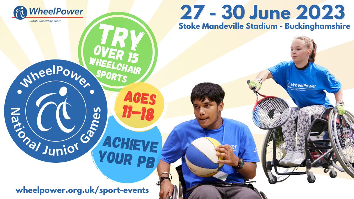 The 2023 National Junior Games start TODAY! 😀 Follow the event across social media this week as 120 children aged 11-18 take part in a life changing week of sport here at <a href="/SMStadium/">SM Stadium</a>. We can't wait to see everyone achieving their personal bests wheelpower.org.uk/activities/nat… #NJG2023